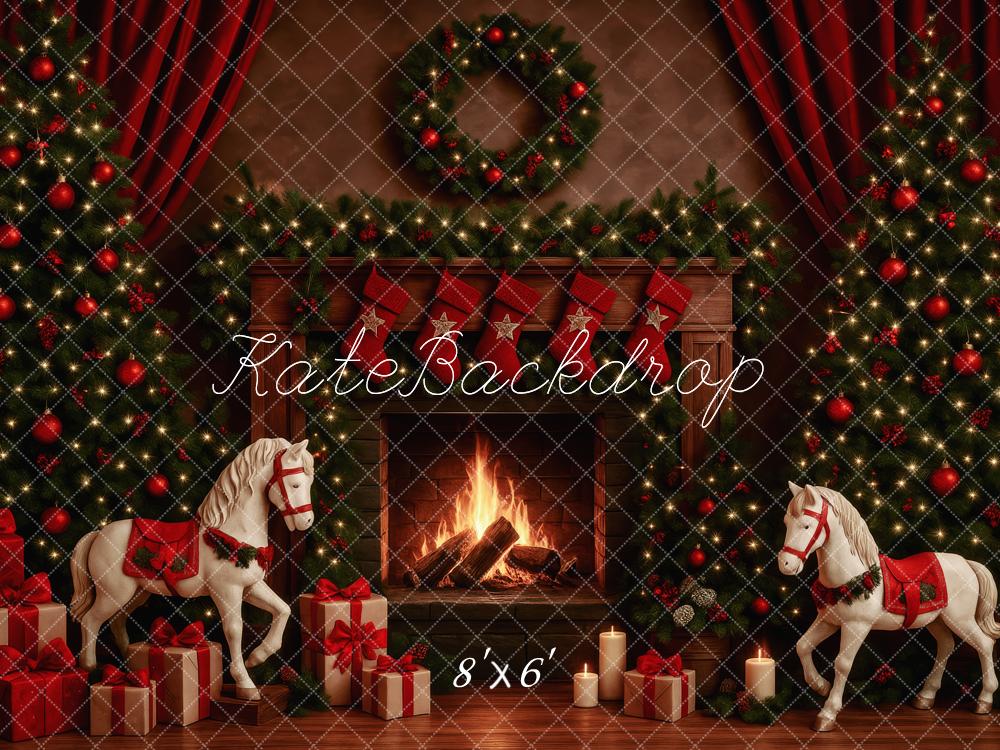 Kate Santa’s Fireplace Gifts Backdrop Designed by Patty Roberts