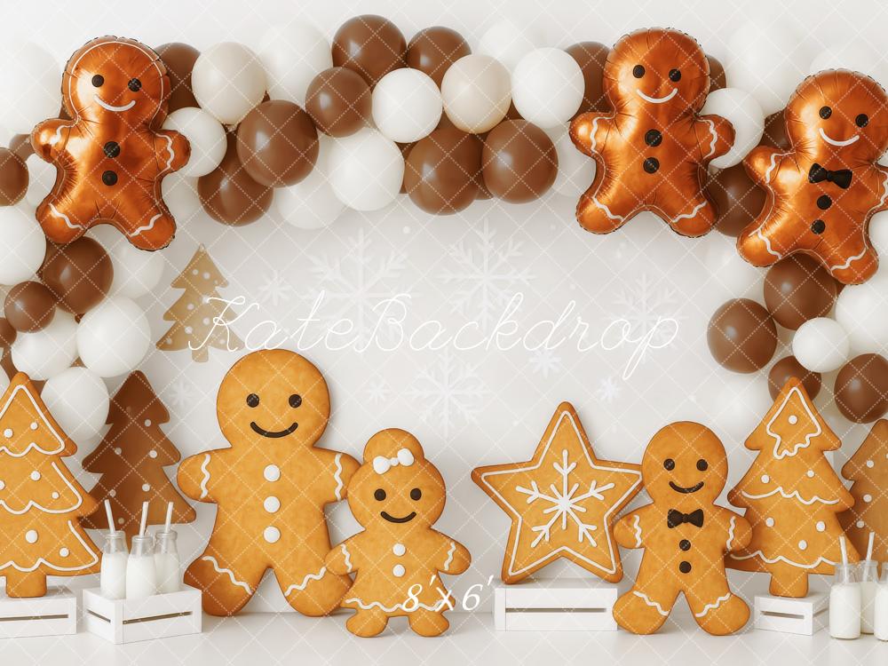 Kate Gingerbread Balloon Christmas Backdrop Designed by Patty Roberts - Kate Backdrop AU
