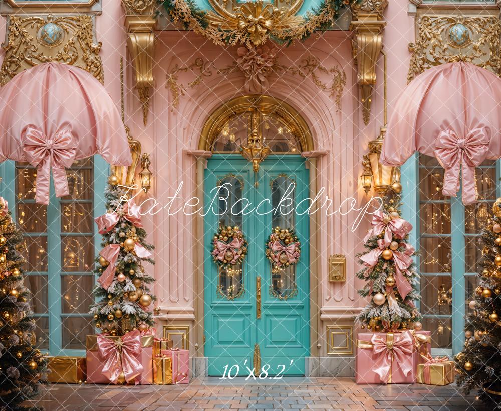 Kate Pink Christmas Gift Shop Backdrop Designed by Emetselch - Kate Backdrop AU