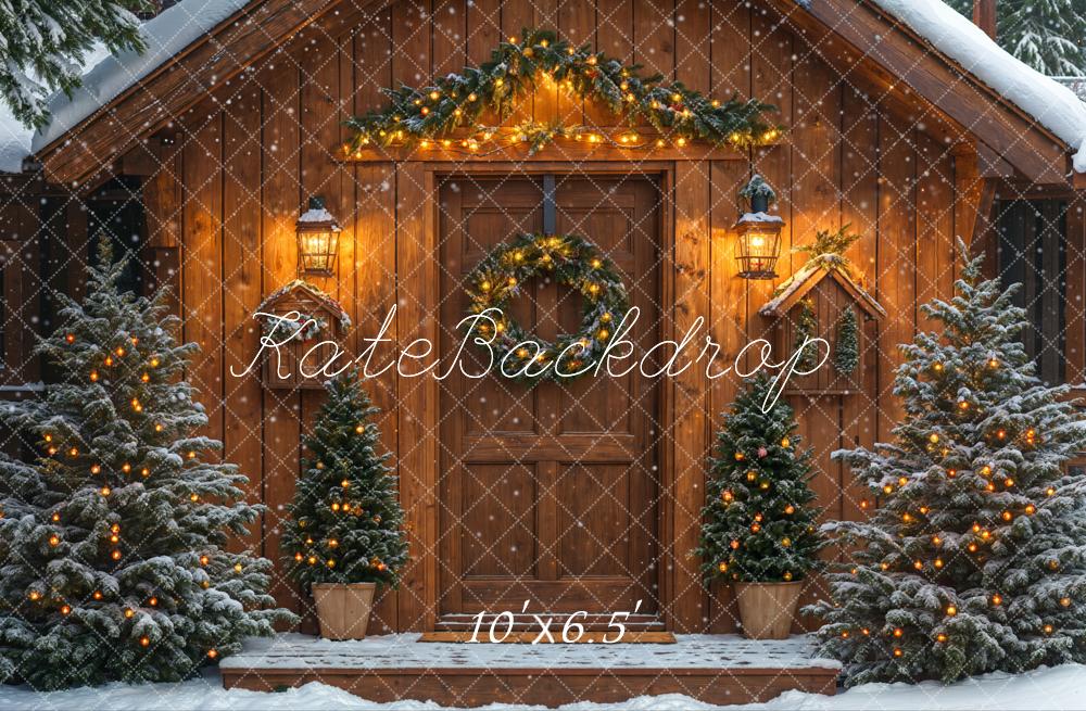 Kate Christmas Log House Backdrop Designed by Emetselch - Kate Backdrop AU