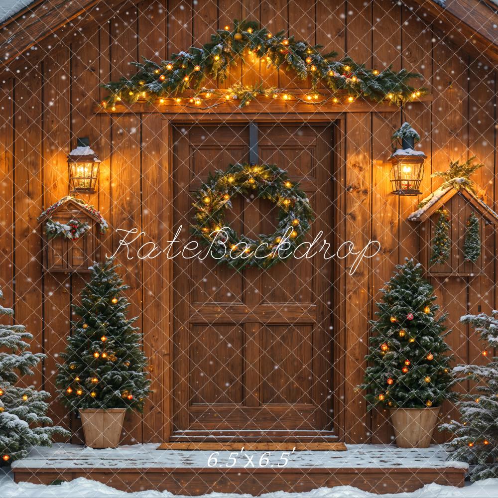 Kate Christmas Log House Backdrop Designed by Emetselch - Kate Backdrop AU
