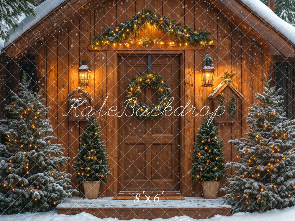 Kate Christmas Log House Backdrop Designed by Emetselch - Kate Backdrop AU