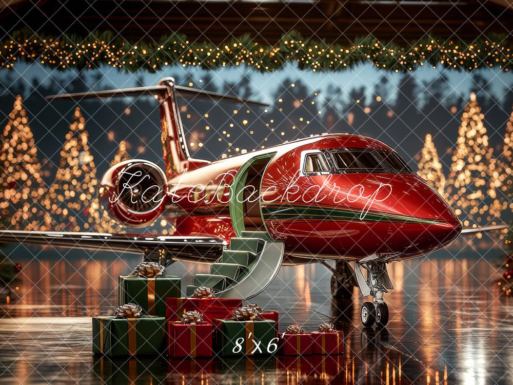 Kate Christmas Jet Vacation Backdrop Designed by Mini MakeBelieve - Kate Backdrop AU