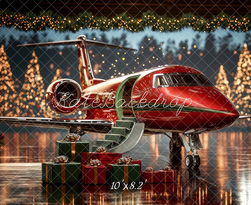 Kate Christmas Jet Vacation Backdrop Designed by Mini MakeBelieve - Kate Backdrop AU