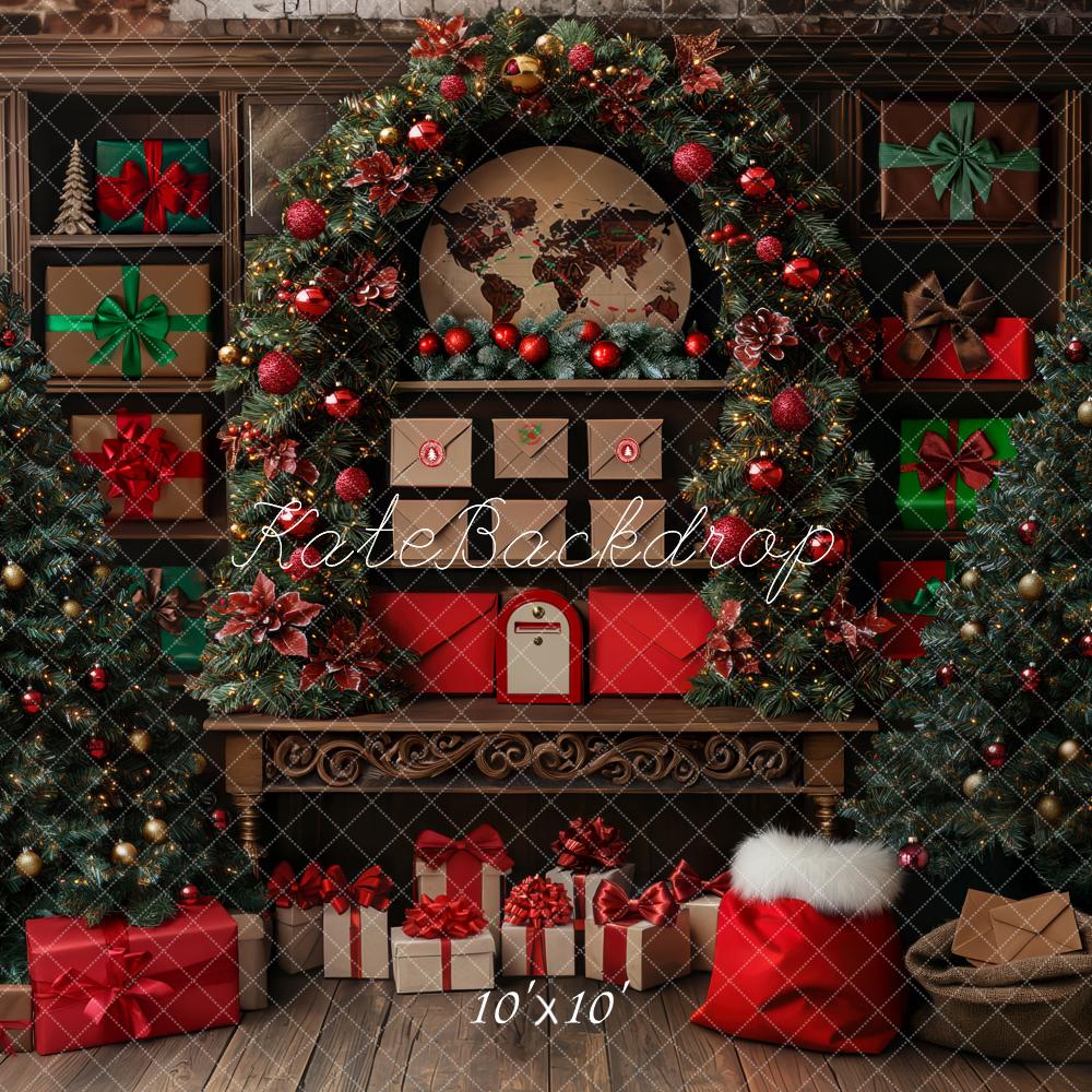 Kate Christmas Santa Mailroom Backdrop Designed by Mini MakeBelieve - Kate Backdrop AU