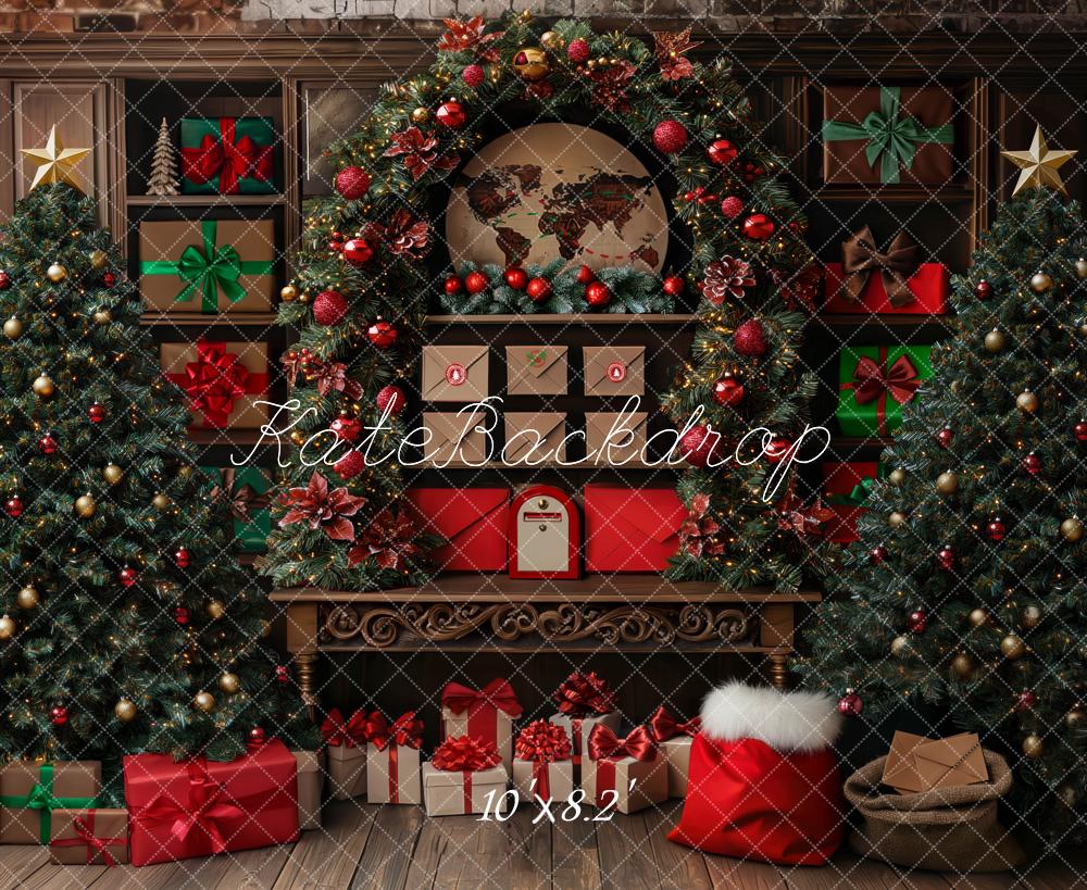 Kate Christmas Santa Mailroom Backdrop Designed by Mini MakeBelieve - Kate Backdrop AU