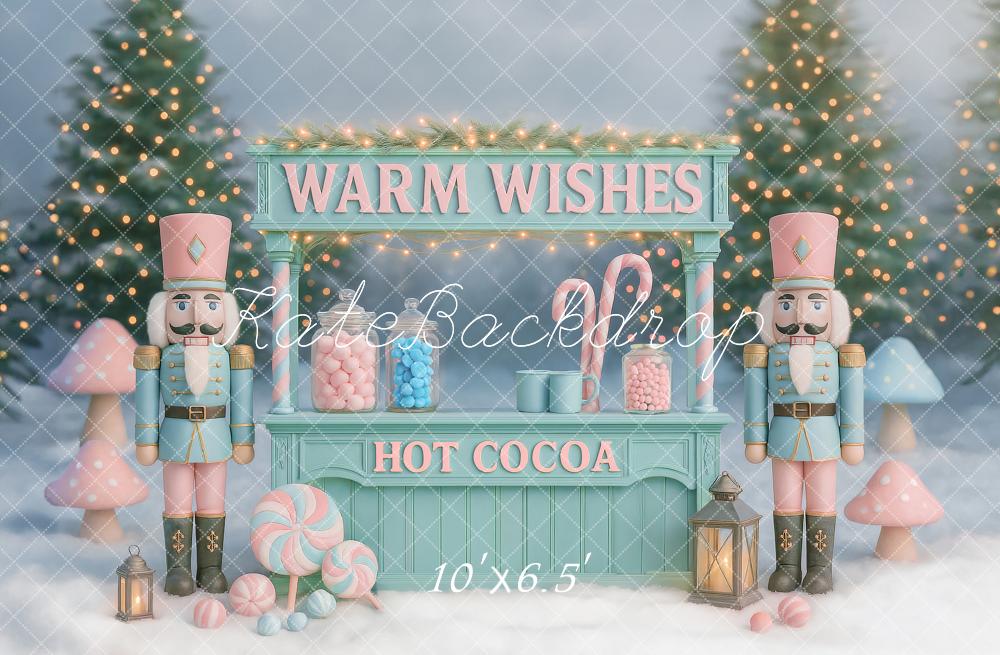 Kate Hot Cocoa Nutcracker Christmas Backdrop Designed by Ashley Paul - Kate Backdrop AU