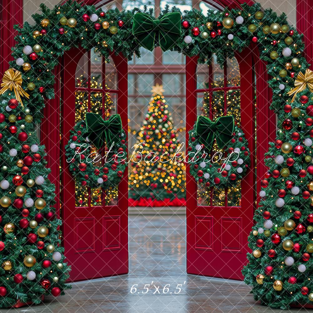 Kate Christmas Open Red Door Backdrop Designed by Mini MakeBelieve - Kate Backdrop AU