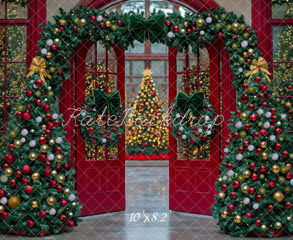Kate Christmas Open Red Door Backdrop Designed by Mini MakeBelieve - Kate Backdrop AU