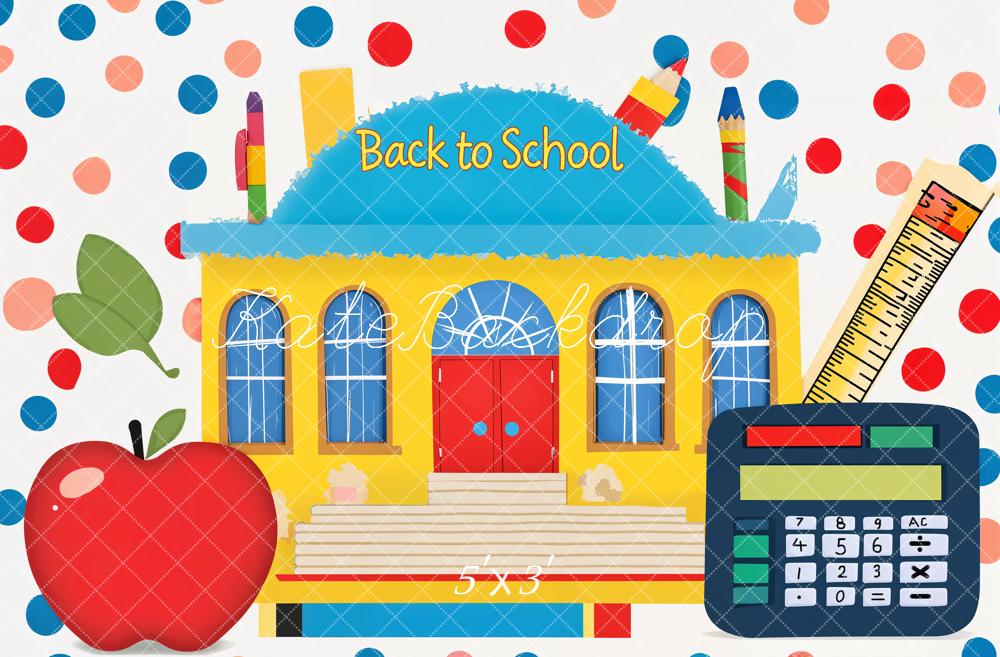 Kate Back to School Backdrop Apple Calculator Designed by Emetselch