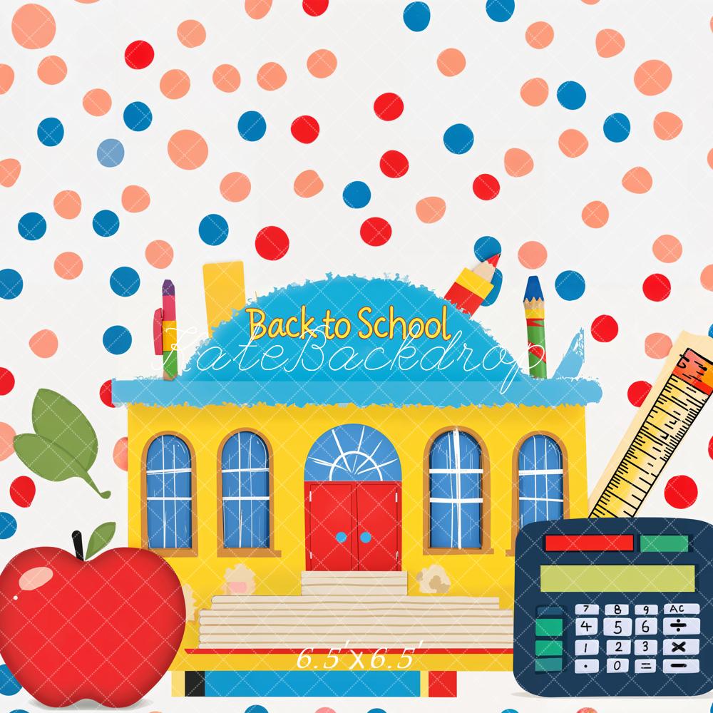 Kate Back to School Backdrop Apple Calculator Designed by Emetselch