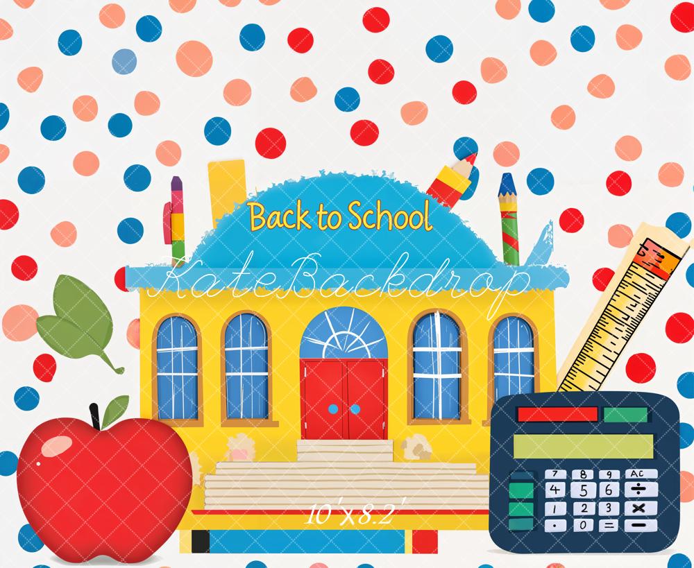 Kate Back to School Backdrop Apple Calculator Designed by Emetselch