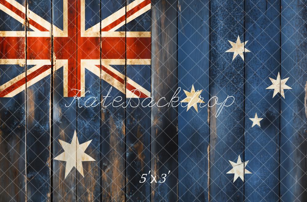 Kate Blue Wooden Flag Backdrop Designed by Chain Photography - Kate Backdrop AU