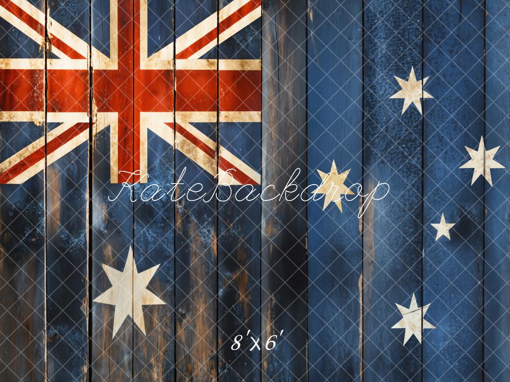 Kate Blue Wooden Flag Backdrop Designed by Chain Photography - Kate Backdrop AU