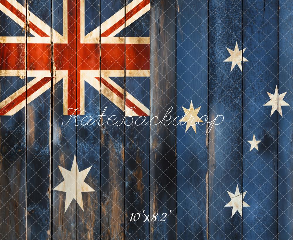 Kate Blue Wooden Flag Backdrop Designed by Chain Photography - Kate Backdrop AU