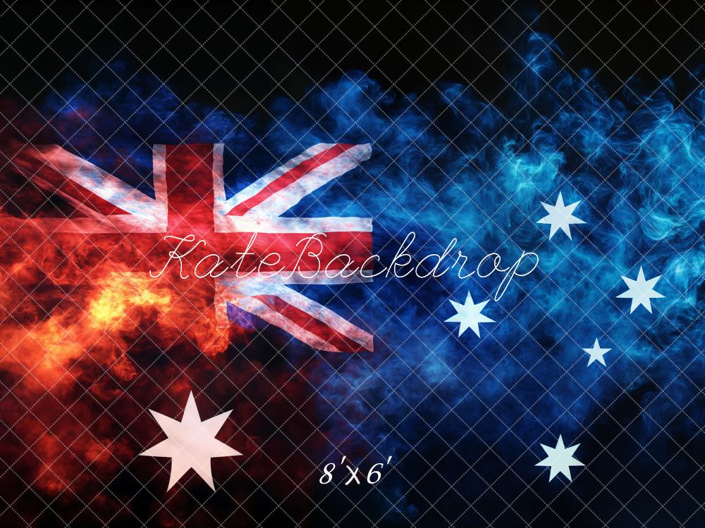Kate Blue Smoke Flag Backdrop Designed by Chain Photography