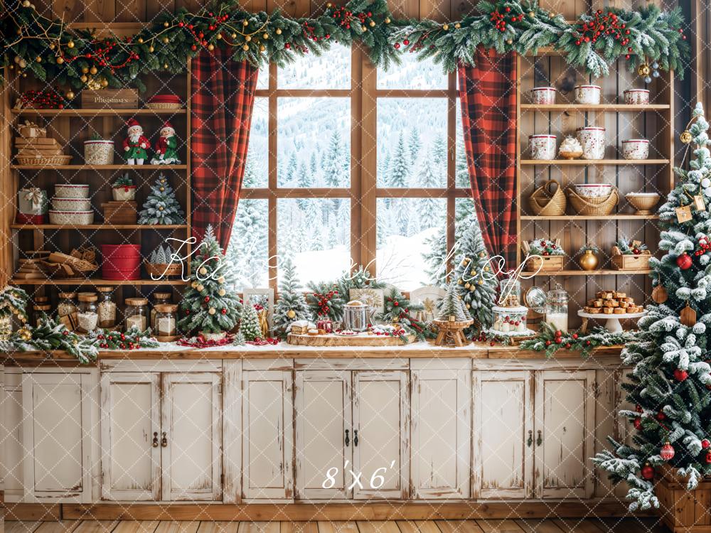 Kate Christmas Kitchen Window Backdrop Designed by Emetselch - Kate Backdrop AU