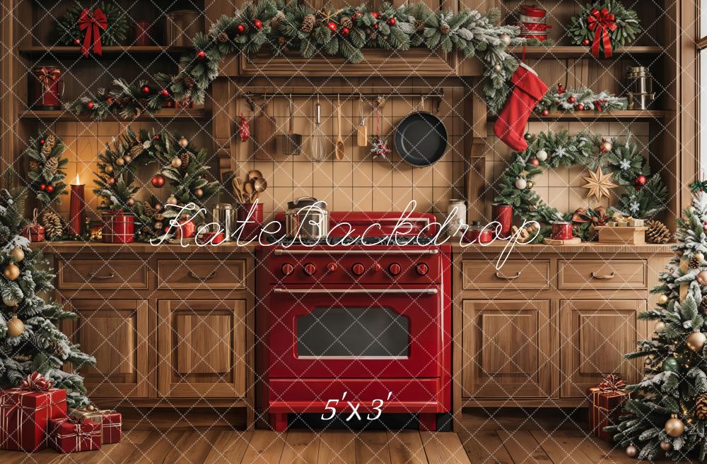 Kate Christmas Kitchen Backdrop Designed by Emetselch - Kate Backdrop AU