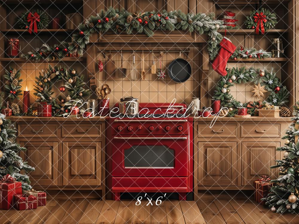 Kate Christmas Kitchen Backdrop Designed by Emetselch - Kate Backdrop AU