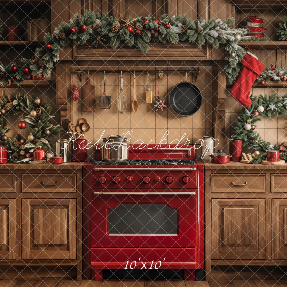 Kate Christmas Kitchen Backdrop Designed by Emetselch - Kate Backdrop AU