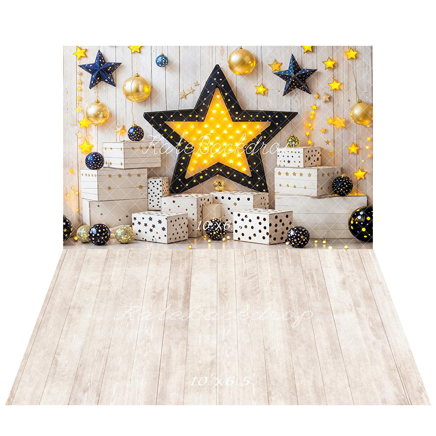 Kate Star Party Birthday Backdrop+Wood Floor Backdrop - Kate Backdrop AU
