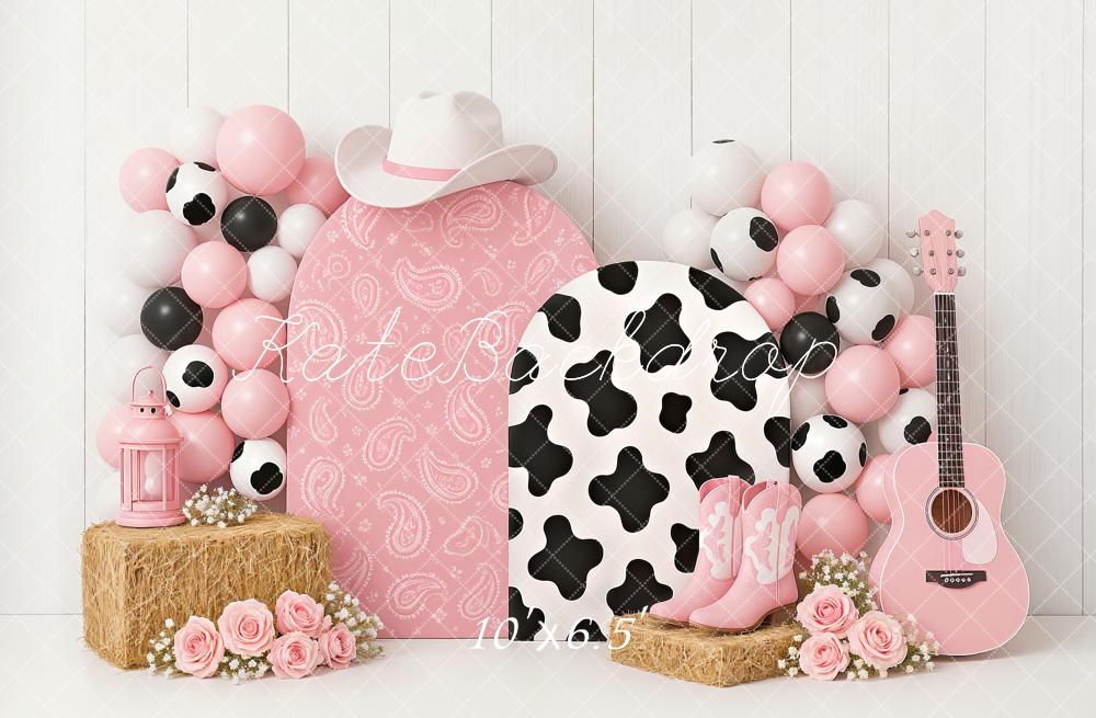 Kate Pink Cute Cowgirl Backdrop Designed by Ashley Paul