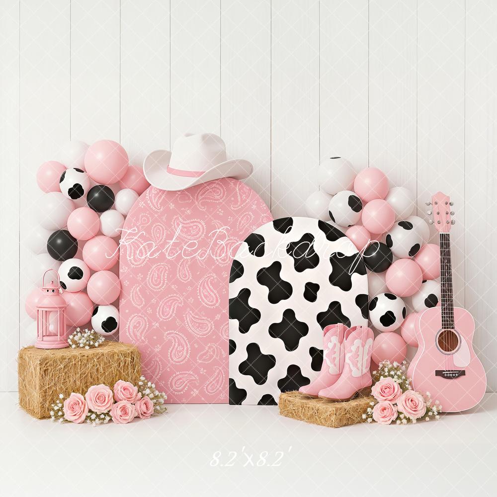 Kate Pink Cute Cowgirl Backdrop Designed by Ashley Paul