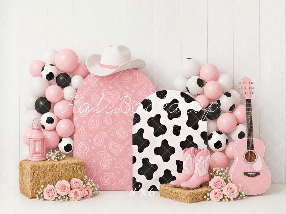 Kate Pink Cute Cowgirl Backdrop Designed by Ashley Paul