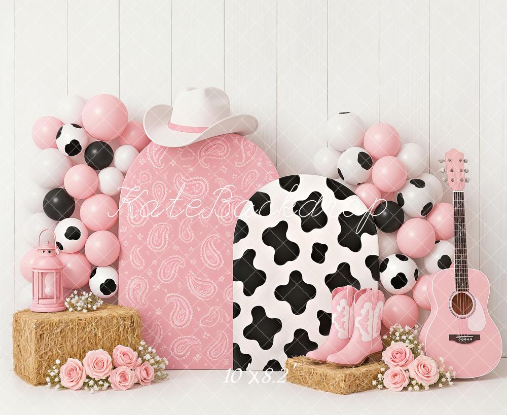 Kate Pink Cute Cowgirl Backdrop Designed by Ashley Paul