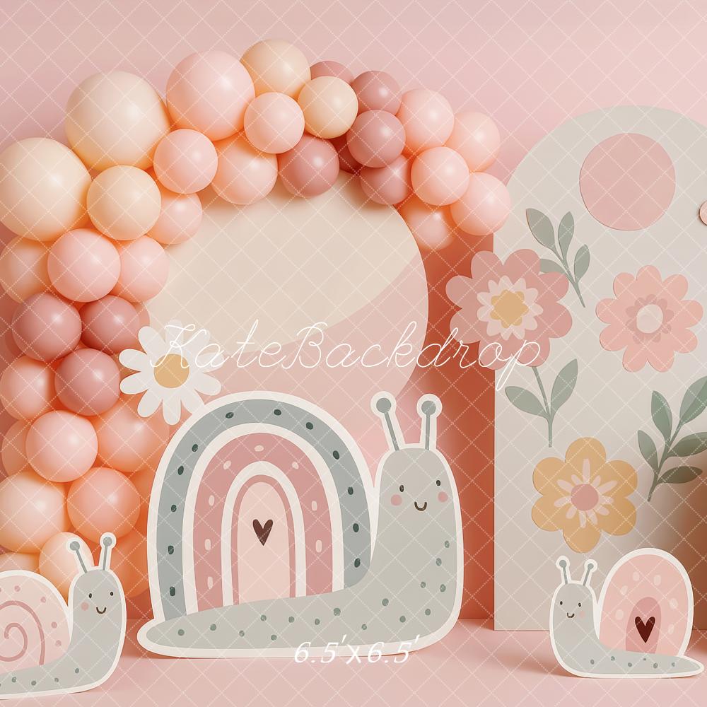 Kate Pink Snaily Floral Smash Cake Backdrop Designed by Patty Roberts