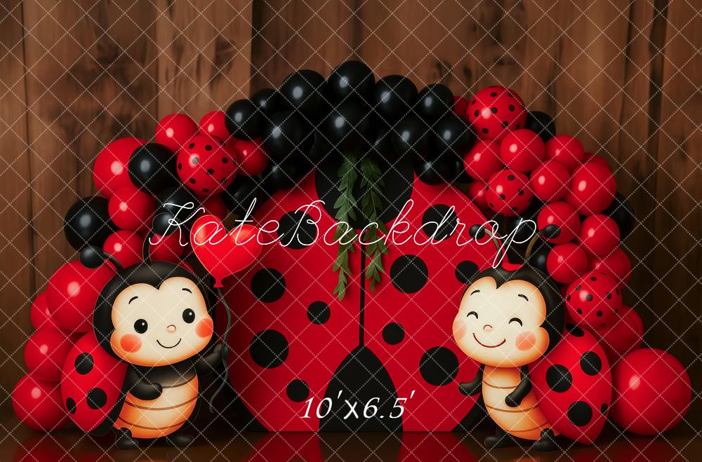 Kate Ladybug Garden Birthday Balloon Backdrop Designed by Patty Roberts - Kate Backdrop AU