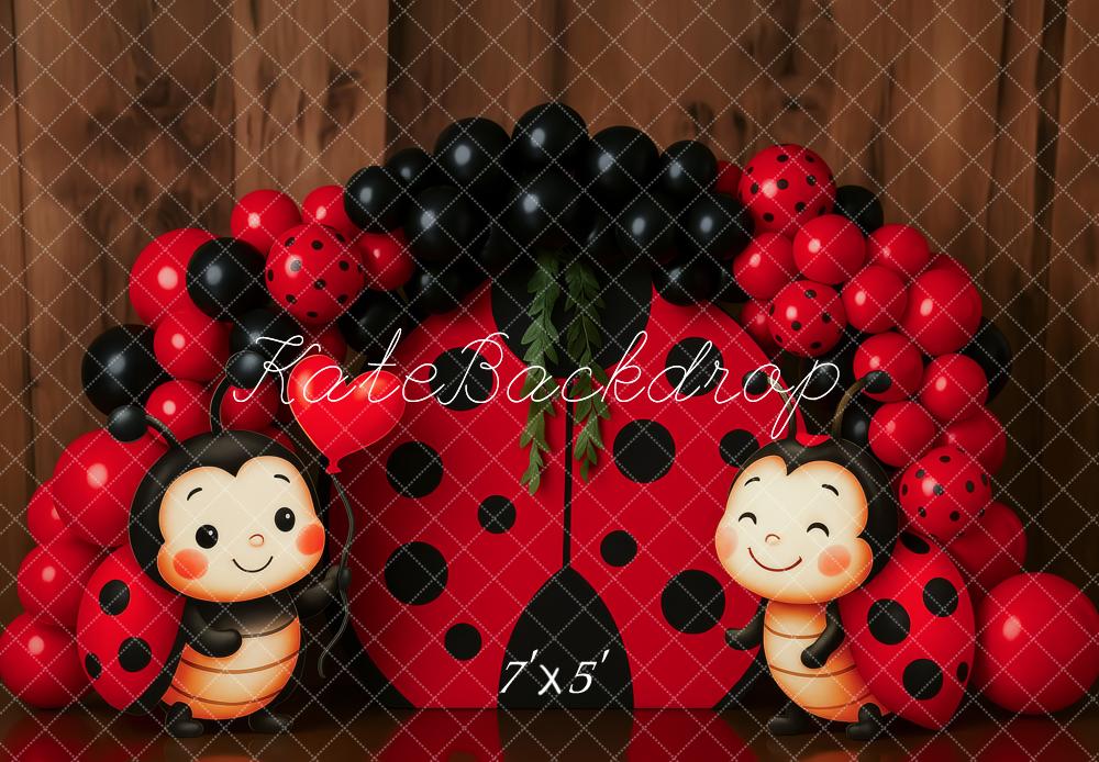Kate Ladybug Garden Birthday Balloon Backdrop Designed by Patty Roberts - Kate Backdrop AU