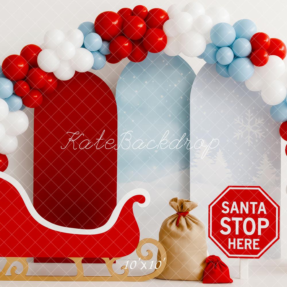 Kate Christmas Santa's Sleigh Backdrop Designed by Patty Roberts - Kate Backdrop AU