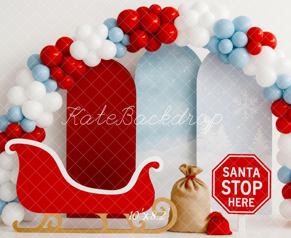 Kate Christmas Santa's Sleigh Backdrop Designed by Patty Roberts - Kate Backdrop AU