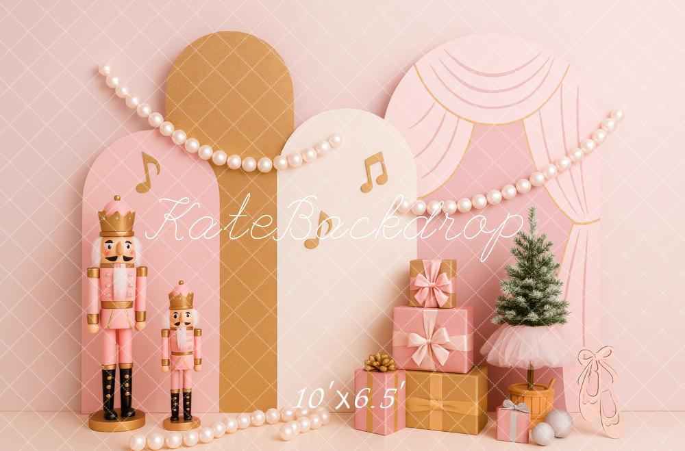 Kate Pink Christmas Nutcrackers Backdrop Designed by Patty Roberts - Kate Backdrop AU