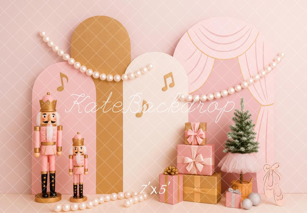 Kate Pink Christmas Nutcrackers Backdrop Designed by Patty Roberts - Kate Backdrop AU