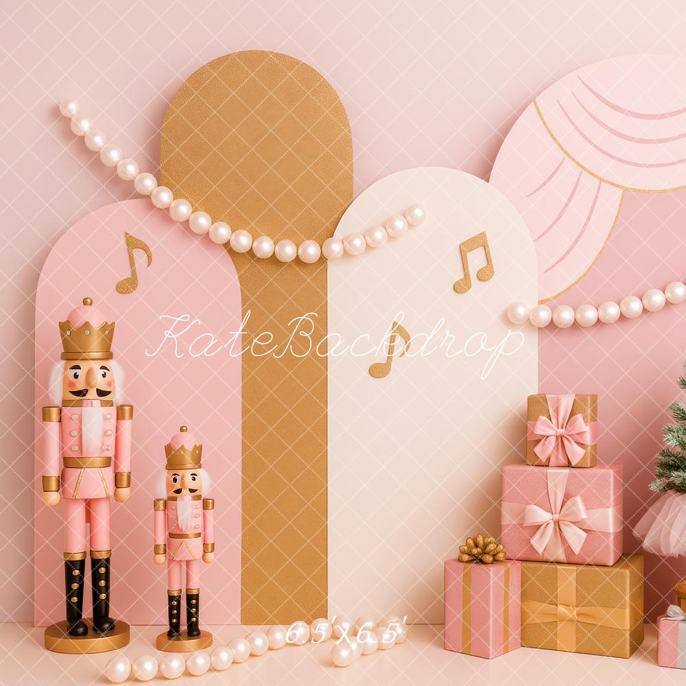Kate Pink Christmas Nutcrackers Backdrop Designed by Patty Roberts - Kate Backdrop AU
