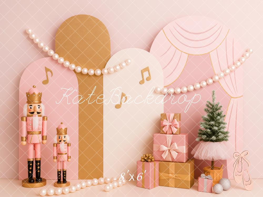 Kate Pink Christmas Nutcrackers Backdrop Designed by Patty Roberts - Kate Backdrop AU