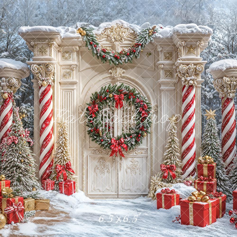 Kate Christmas Snow Gate Gift Backdrop Designed by Emetselch - Kate Backdrop AU