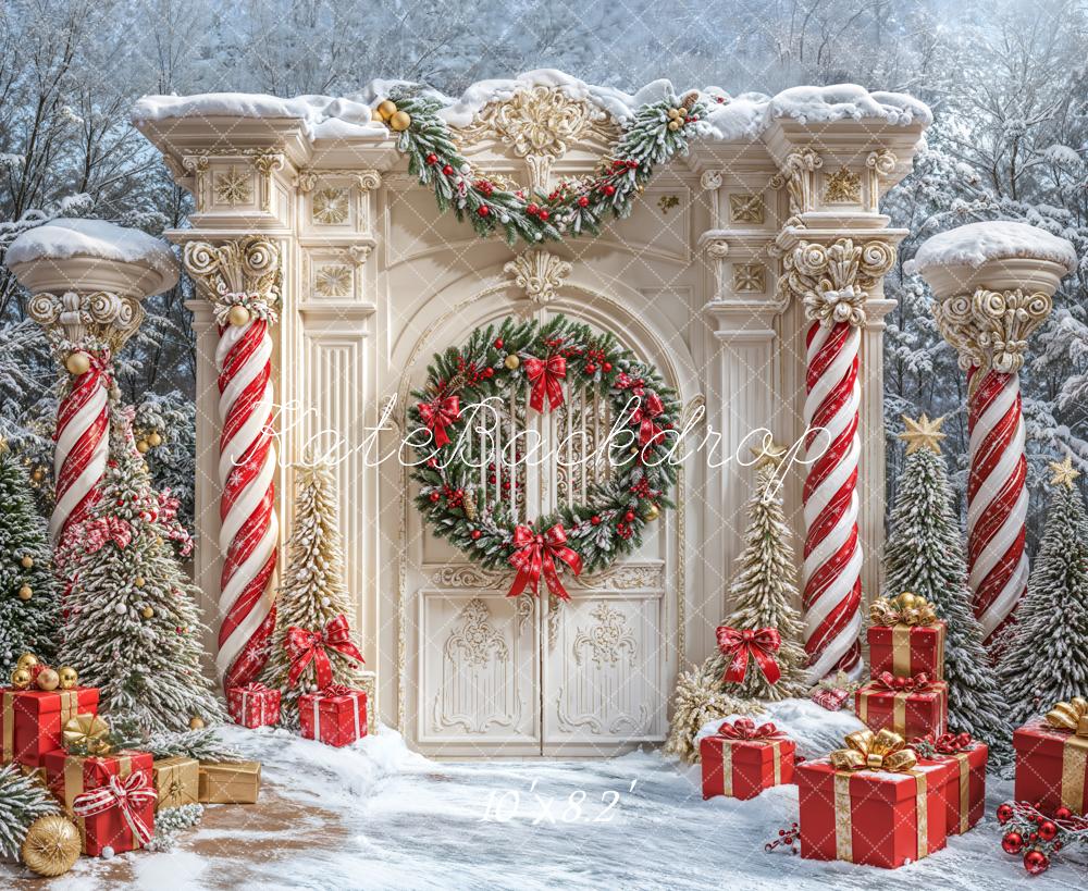 Kate Christmas Snow Gate Gift Backdrop Designed by Emetselch - Kate Backdrop AU