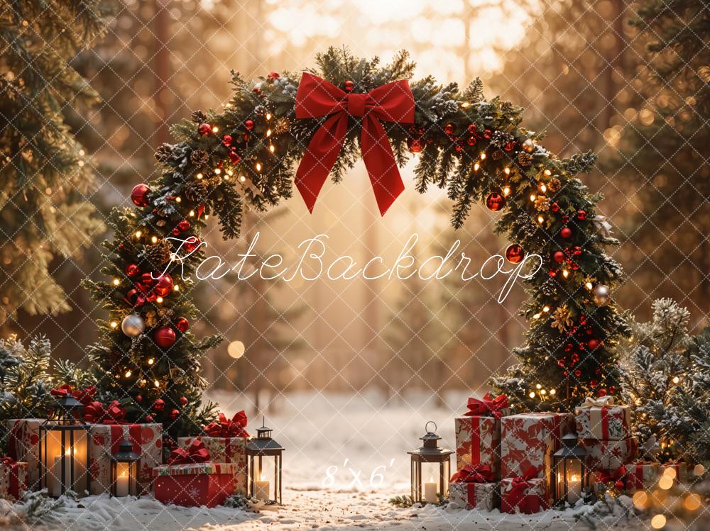 Kate Christmas Forest Snow Arch Backdrop Designed by Emetselch - Kate Backdrop AU