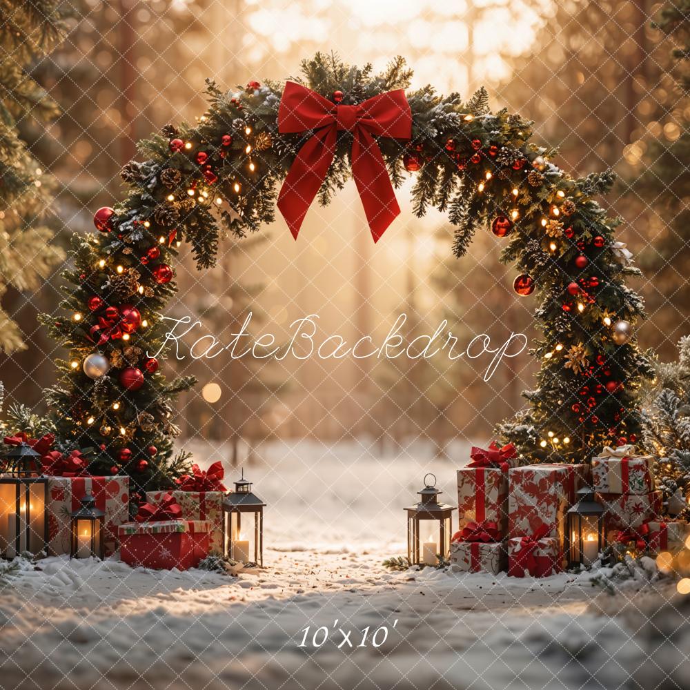 Kate Christmas Forest Snow Arch Backdrop Designed by Emetselch - Kate Backdrop AU