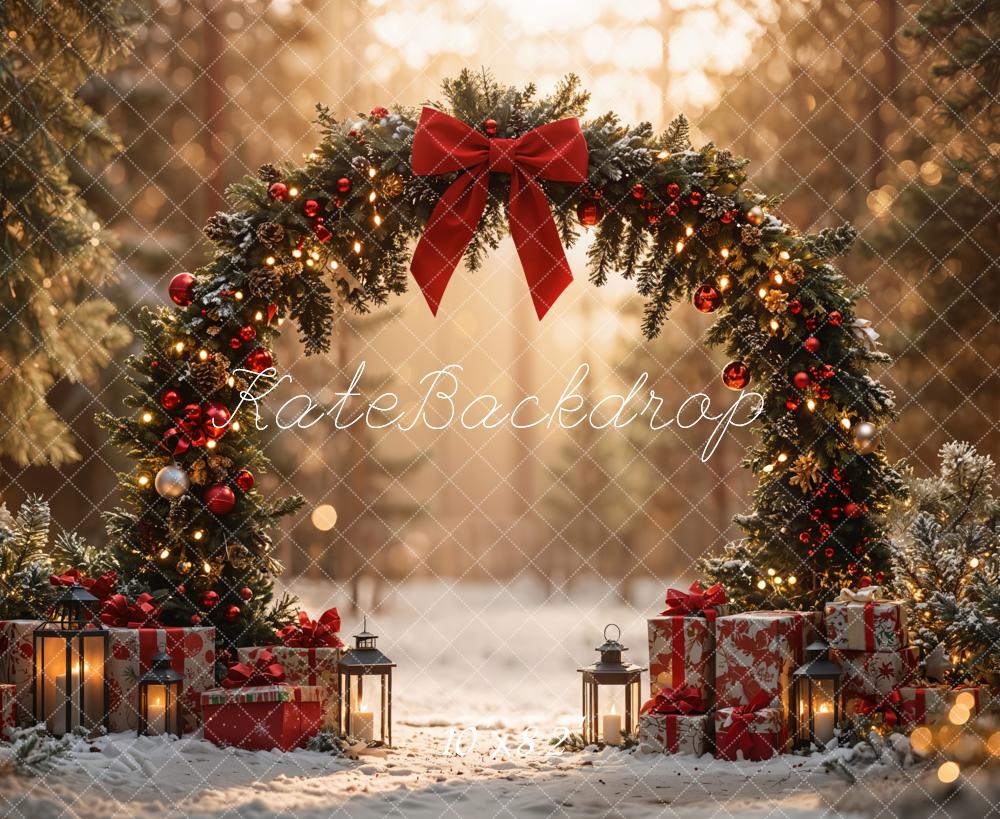 Kate Christmas Forest Snow Arch Backdrop Designed by Emetselch - Kate Backdrop AU