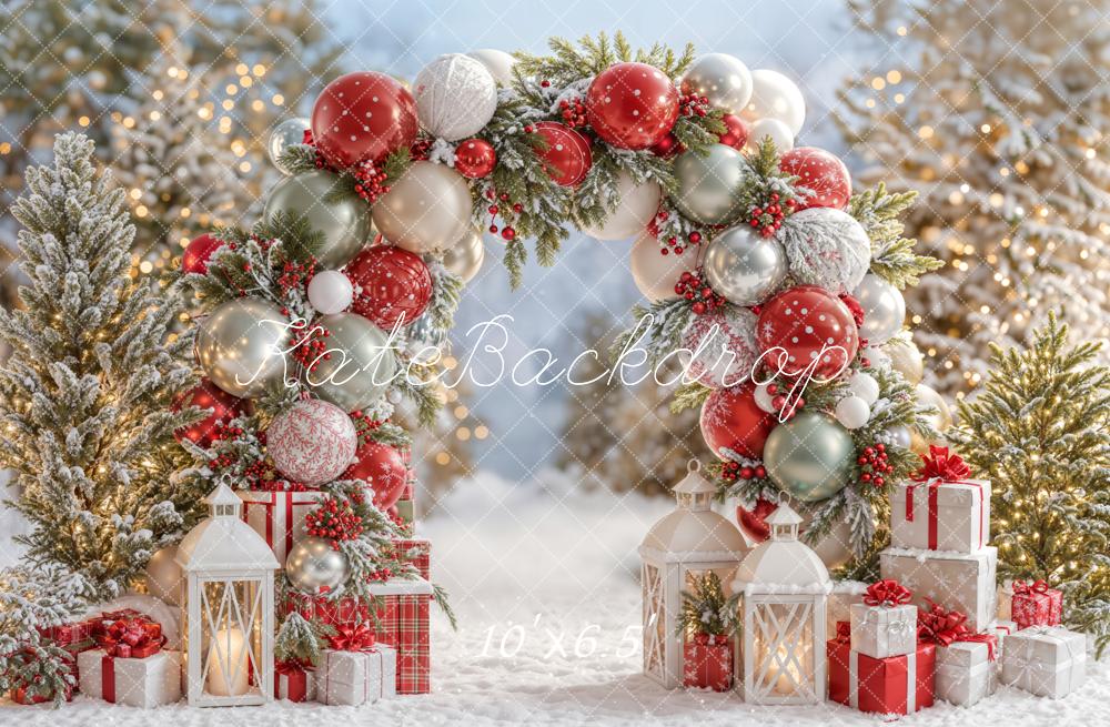 Kate Christmas Snow Arch Balloon Backdrop Designed by Emetselch - Kate Backdrop AU