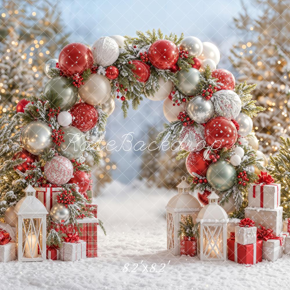 Kate Christmas Snow Arch Balloon Backdrop Designed by Emetselch - Kate Backdrop AU