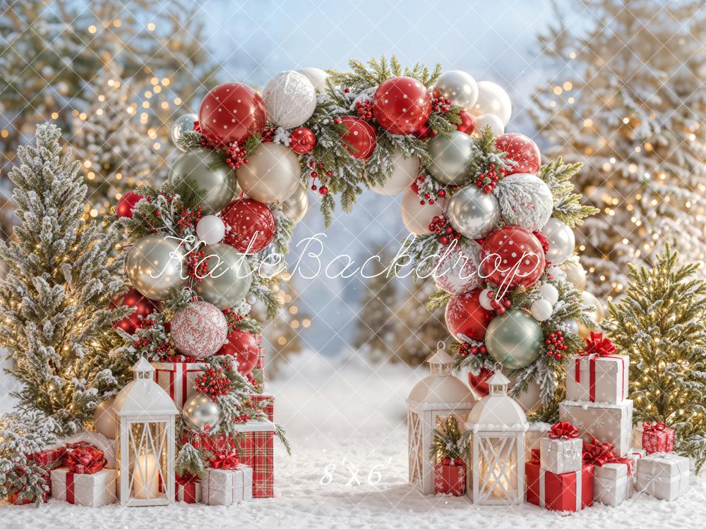 Kate Christmas Snow Arch Balloon Backdrop Designed by Emetselch - Kate Backdrop AU