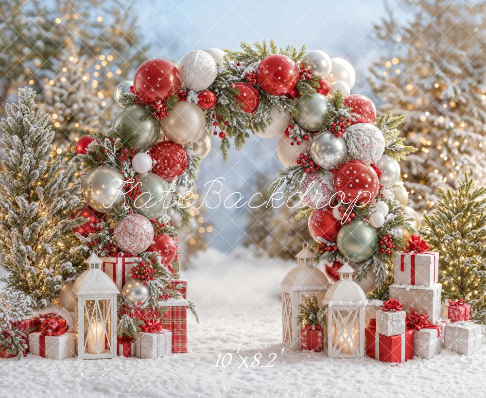 Kate Christmas Snow Arch Balloon Backdrop Designed by Emetselch - Kate Backdrop AU