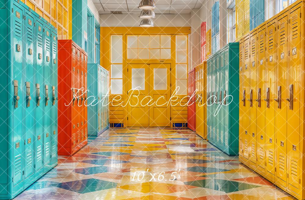 Kate Lockers Yellow Green Backdrop Designed by Emetselch - Kate Backdrop AU