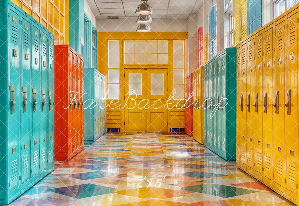 Kate Lockers Yellow Green Backdrop Designed by Emetselch - Kate Backdrop AU
