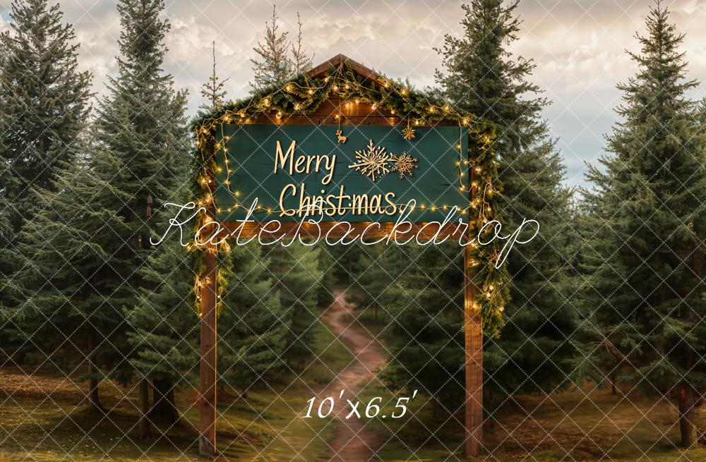 Kate Merry Christmas Tree Forest Backdrop Designed by Emetselch - Kate Backdrop AU